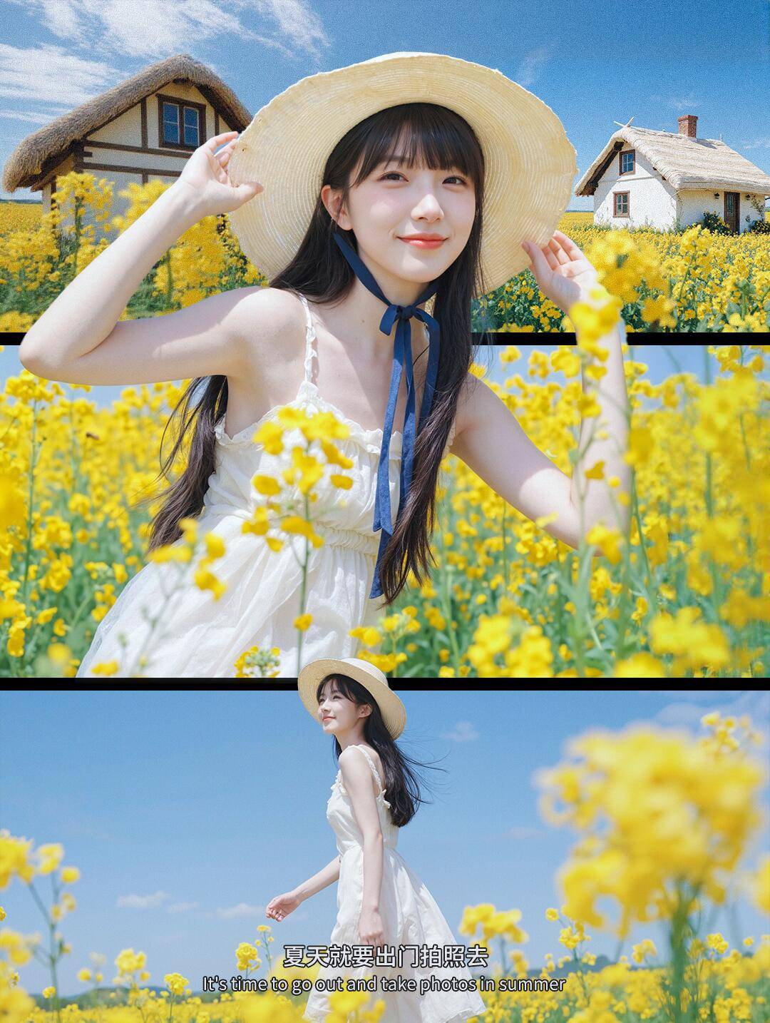8张夏日限定的田野少女写真，AI帮我"拍"出来了！