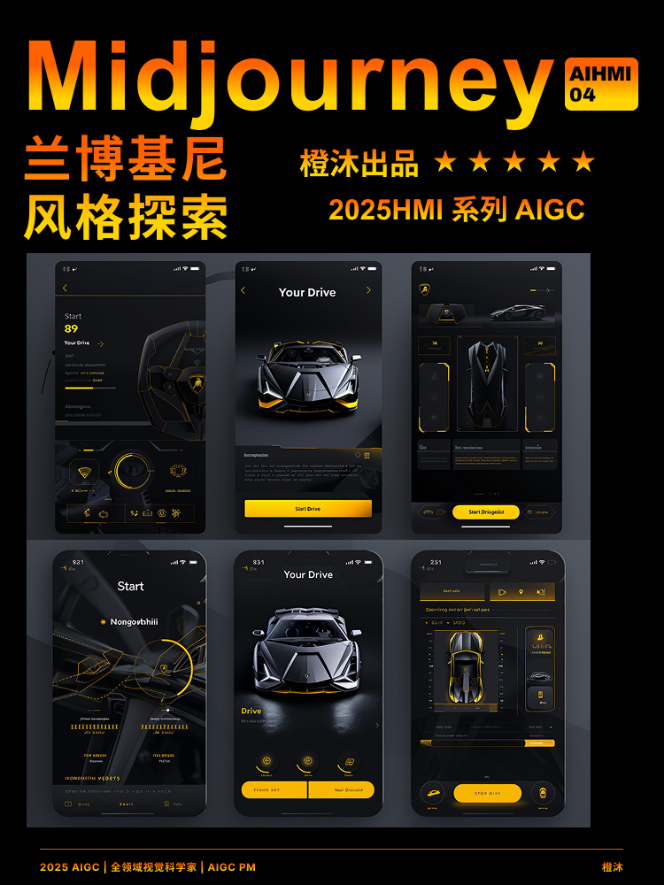 奢华与性能！9组Lamborghini AI生成界面设计探索！