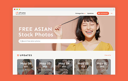 收录亚洲面孔的日本免费图库 xFrame，专业出品免费商用！